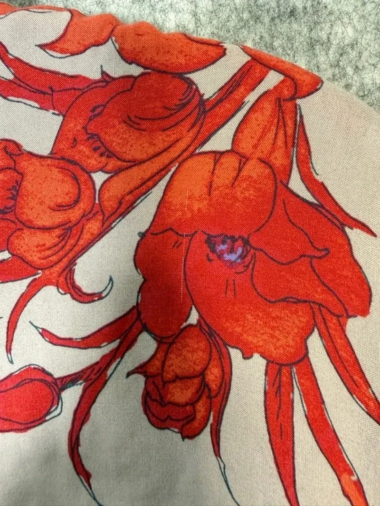 Free People Floral Long Sleeve Mini Dress Boho Grey Red OVersized XS - Picture 3 of 9